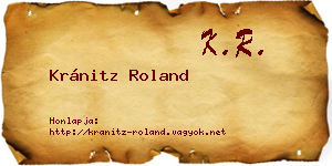 Kránitz Roland névjegykártya