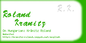 roland kranitz business card