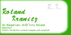 roland kranitz business card